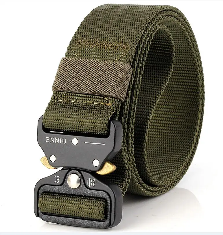 Army green Камуфляжный военный инвентарь сбивающий армейский пояс для мужчин сверхмощный военный тактический пояс для солдат США прочный нейлоновый пояс 3,8 см - Цвет: Army green