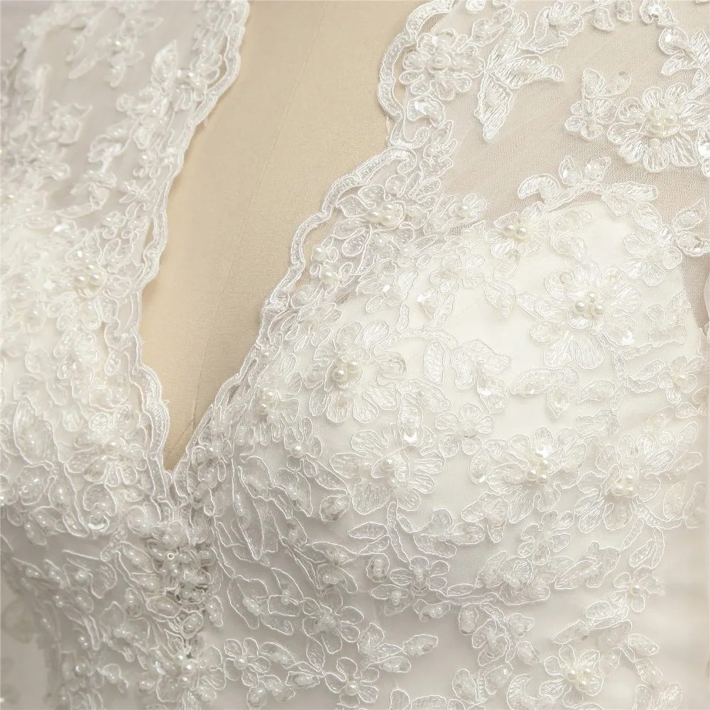 Женское свадебное платье с длинным рукавом винтажное кружевное невесты со