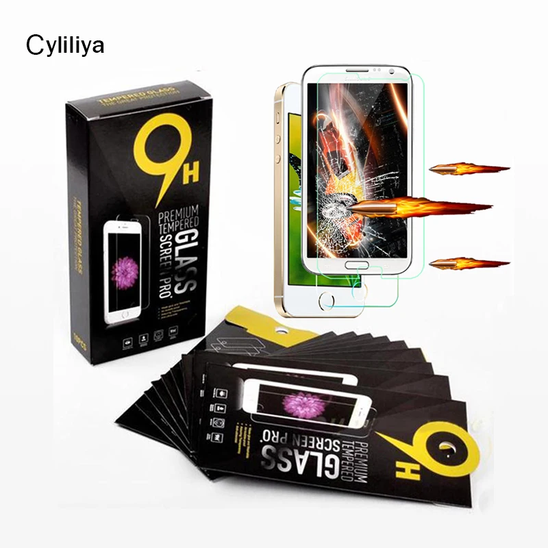 0 26 мм 2.5D 9H Закаленное стекло протектор экрана для Iphone8 8plus X iPhone 7 7plus 6 6s 5S 5 4 plus 200 шт