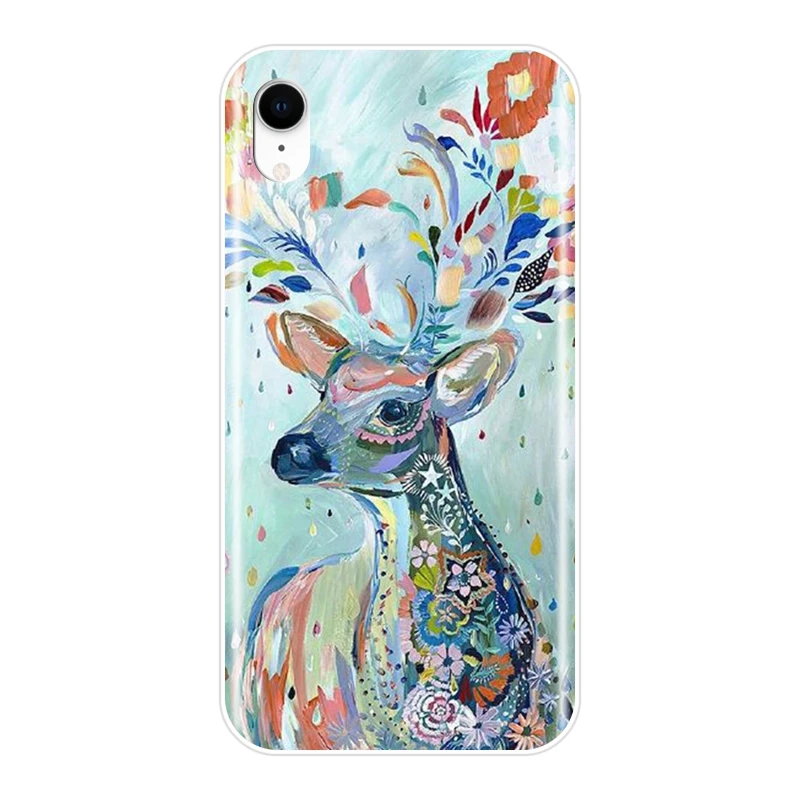 Мягкая задняя крышка Art Rabbit Cat Elephant для Apple iPhone X XR XS MAX 8 7 6 S силиконовый чехол