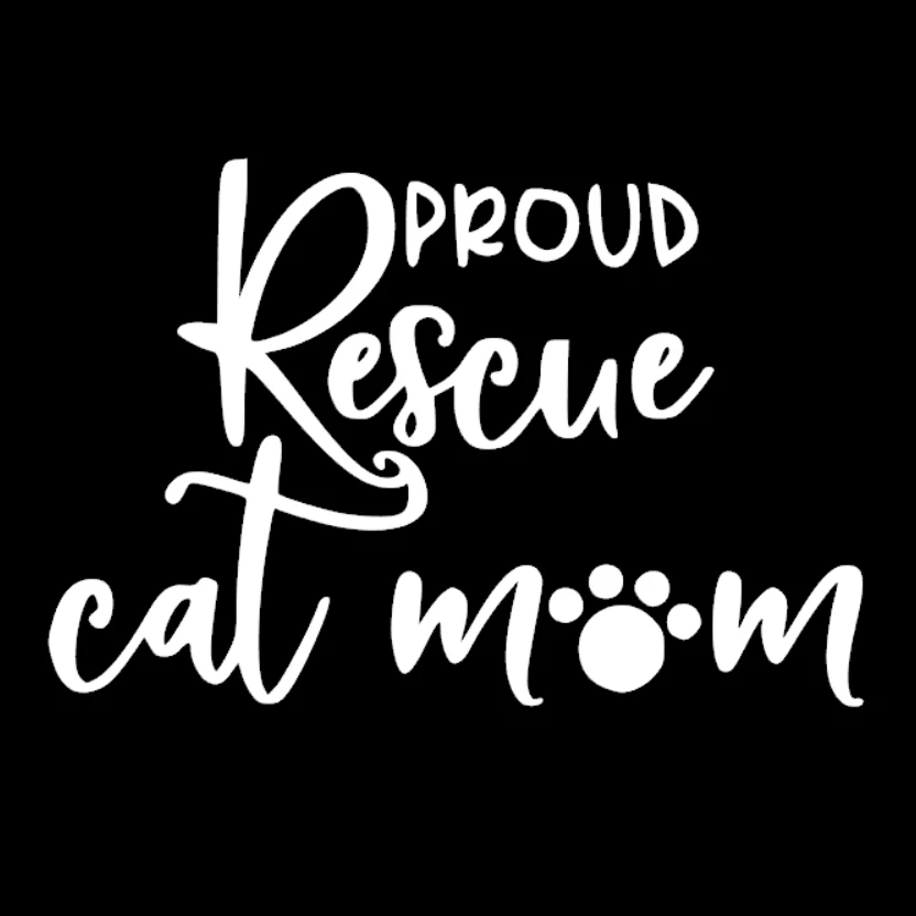 12*8 см наклейка с надписью Proud Rescue Cat Mum на окно автомобиля телефона ноутбука милые