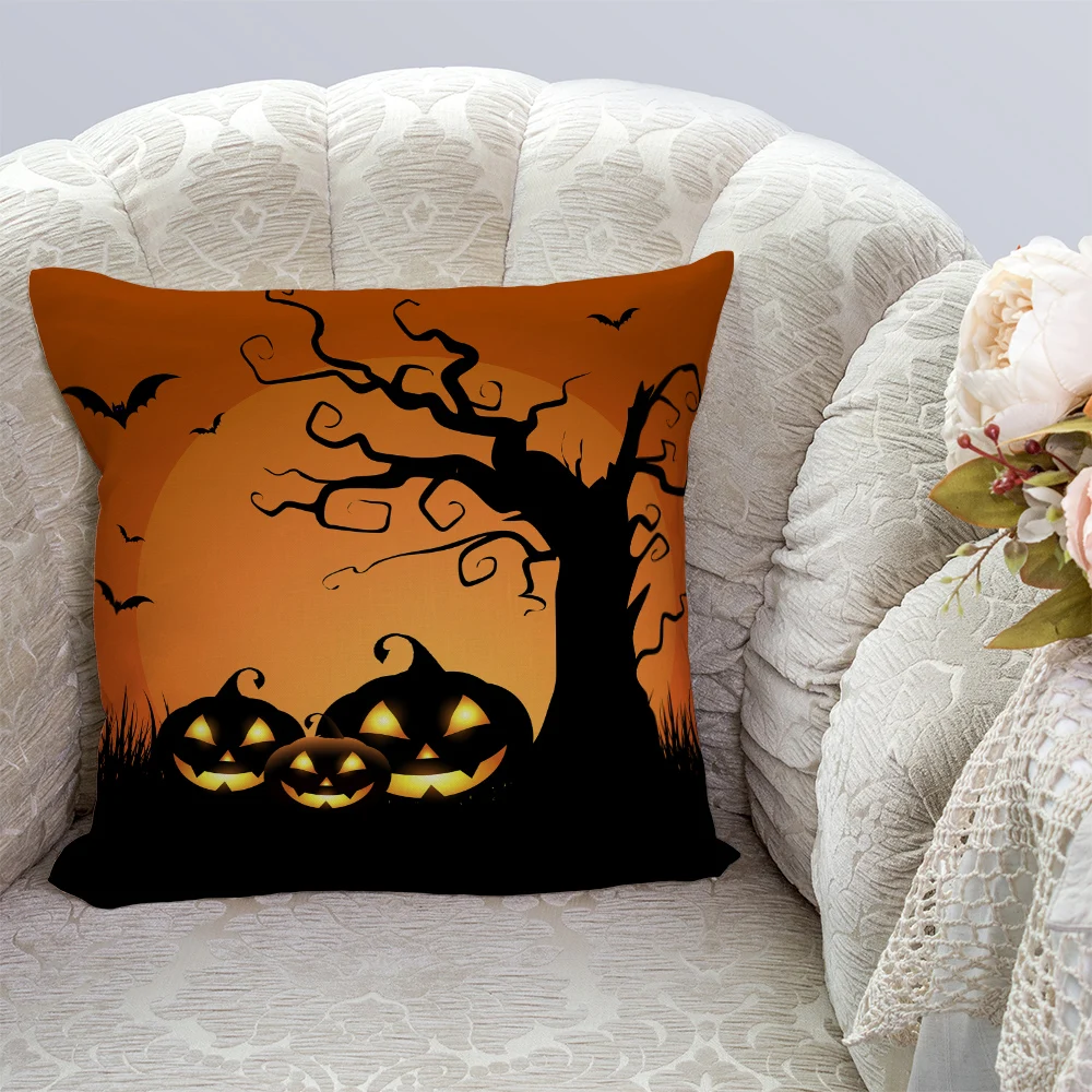 Halloween Pillow Cover Pumpkin Print Cushion Kids Cartoon Throw Pillows housse de coussin P15 | Дом и сад