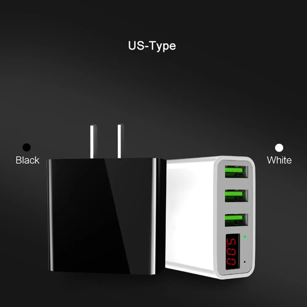 Портативное настенное зарядное устройство для телефона с 3 usb-портами, светодиодный адаптер с разъемом EU/US, умная Быстрая зарядка для iPhone, iPad, samsung, Xiaomi