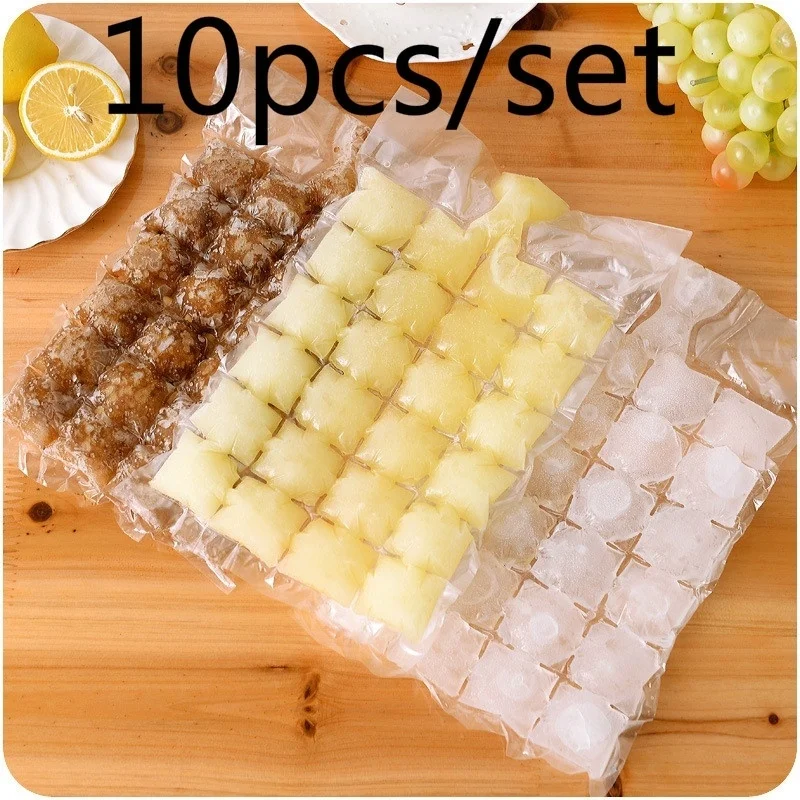 

10pcs/set Disposable Ice-making Bags Cold Pack Ice Cube Tray Mold Drinking Tool