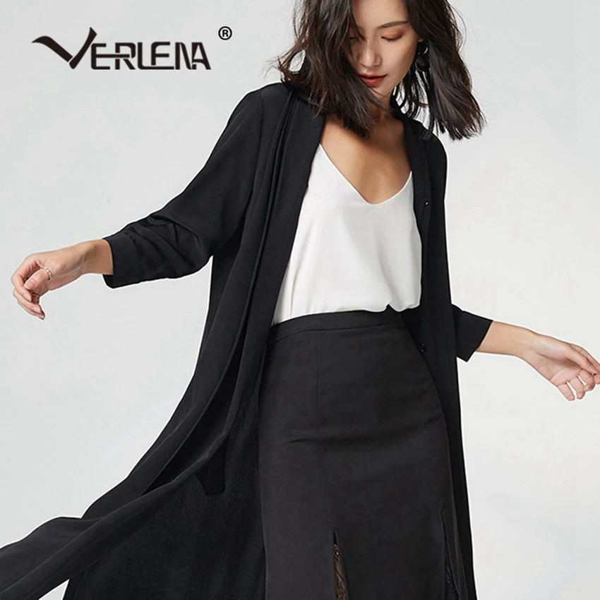 Женская двухслойная рубашка VERLENA 100% из 2019 натурального шелка без рукавов