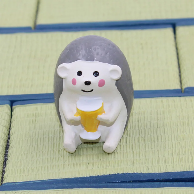 Черный кот медведь еж миниатюрная фигурка японская смола игрушка Zakka Свадебный