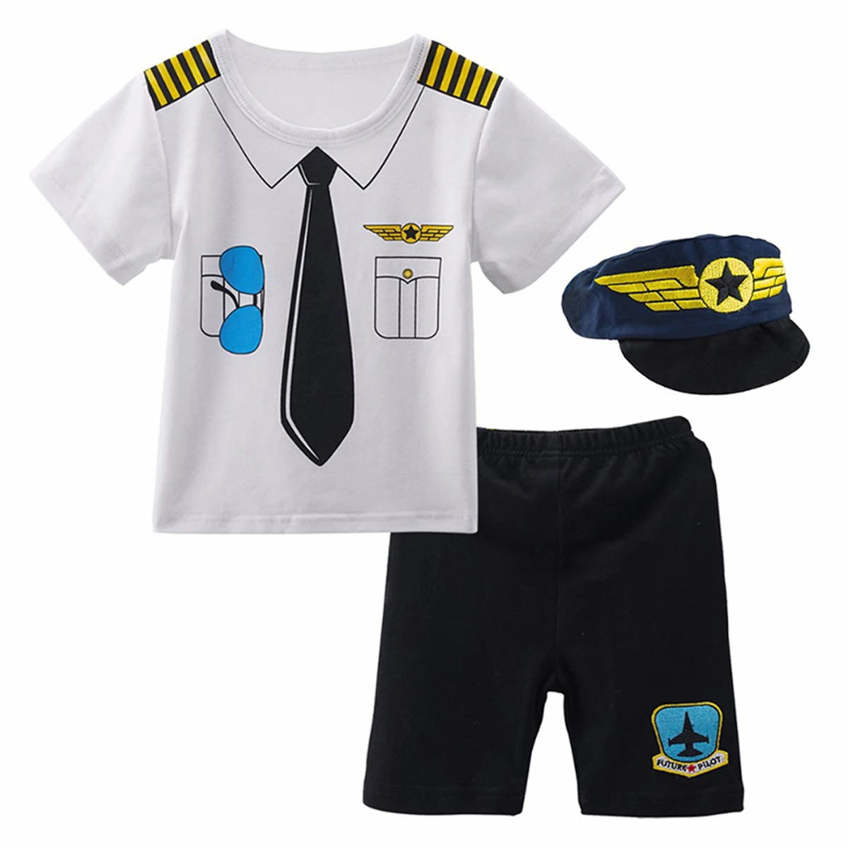 Пижама для мальчиков хлопок 3 шт. Топы Брюки шляпы |