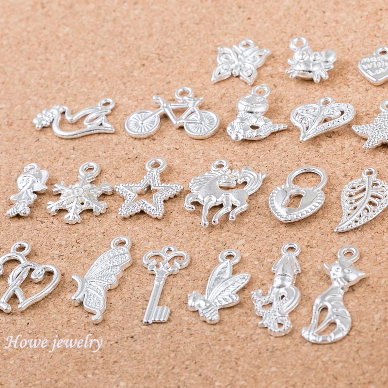 Смешанные 120 шт много стилей велосипед сердце замок ЛОШАДЬ Бабочка Форма Яркий