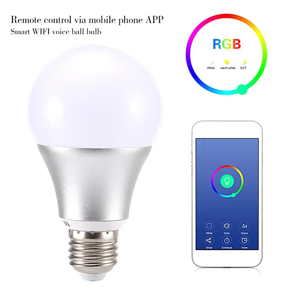 

LED Smart Bulb WIFI Remote Control Amazon alexa voice control RGB led Lights for home bulb lamp