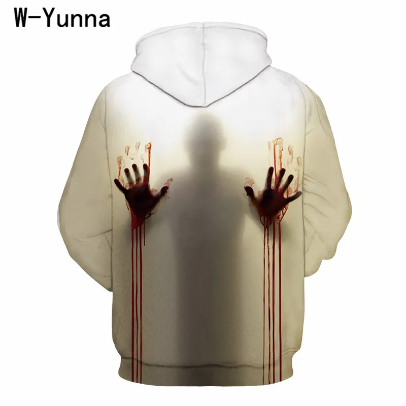 W-Yunna новые осенние толстовки с 3d принтом Мужские принты крови дизайнерские
