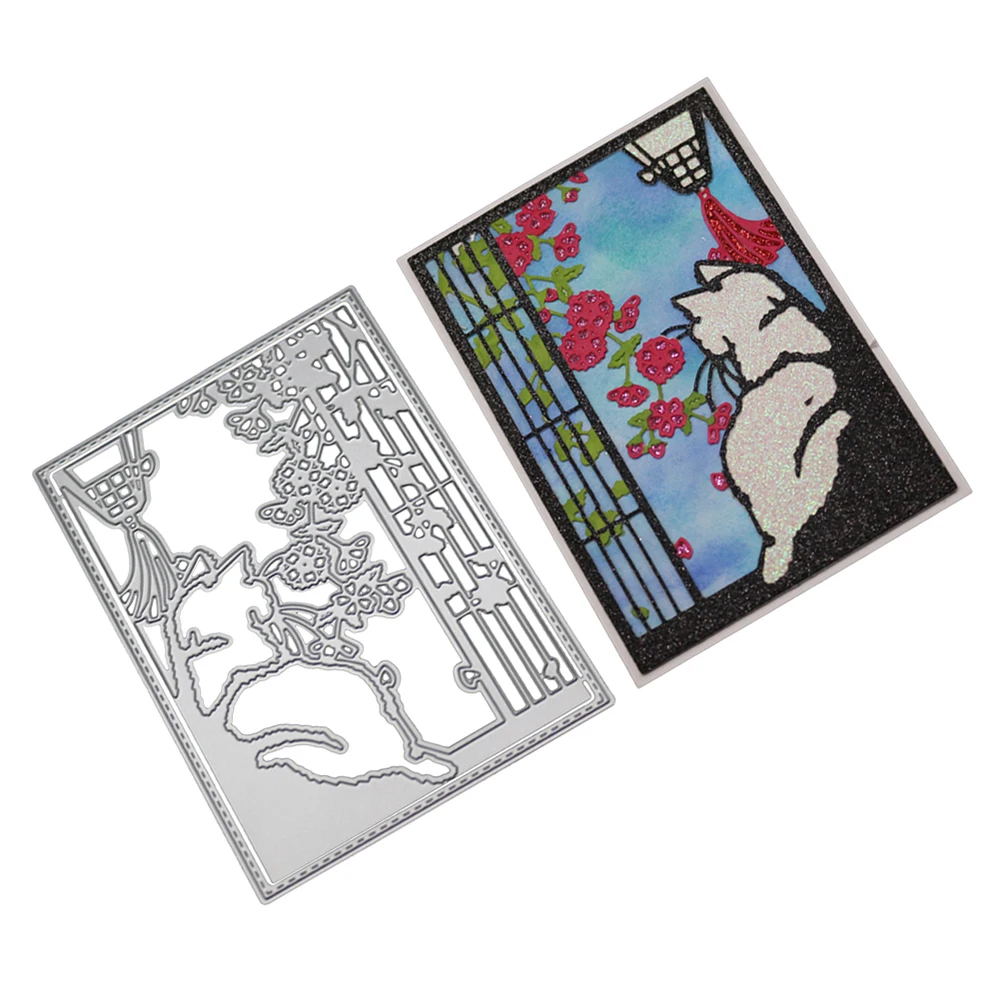 Дизайн с кошкой металлические режущие штампы форма для высечки украшения