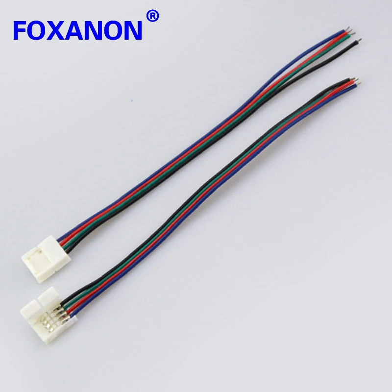 Бренд Foxanon 4 контактный RGB Разъем для светодиодной ленты светодиодный удлинитель