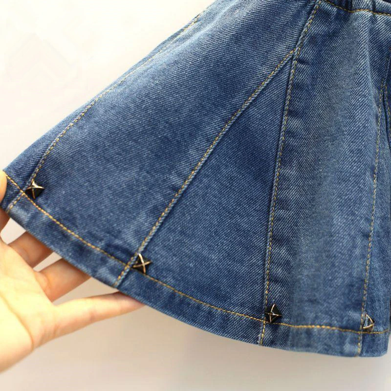 Новая джинсовая юбка для маленьких девочек Повседневная мини-юбка meisjes kleding