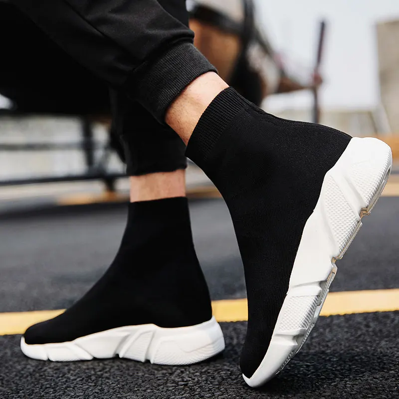 MWY Mens Shoes Casual Warm Stretch Socks Sneakers Zapatos De Hombre Non Slip Mens Trainers Outdoor Walking Shoes Plus Size