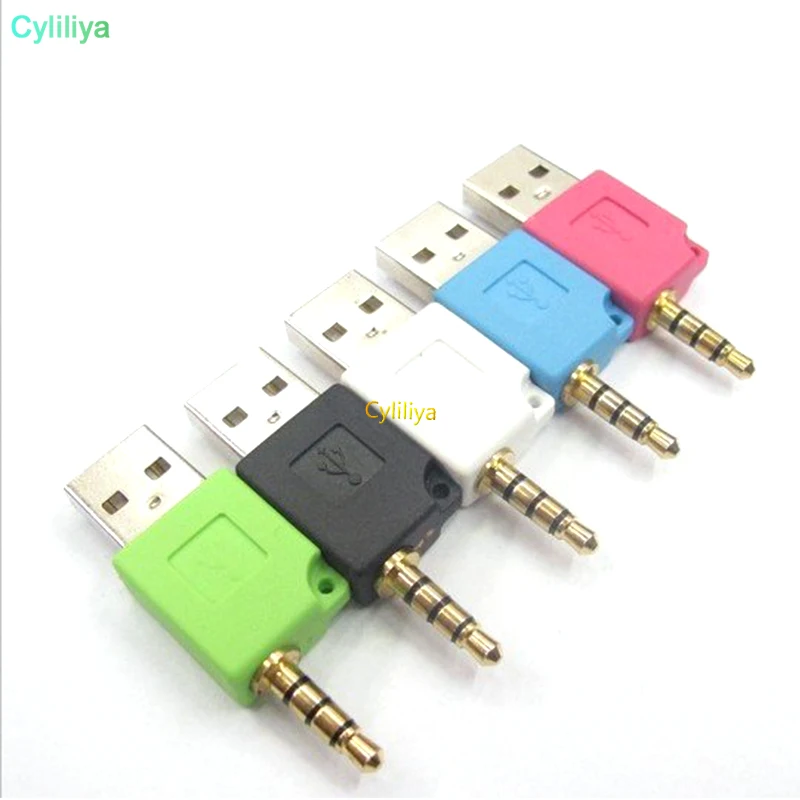 50 шт. 3 5 мм к USB 2 0 папа Aux вспомогательный Столярный адаптер соединитель конвертер