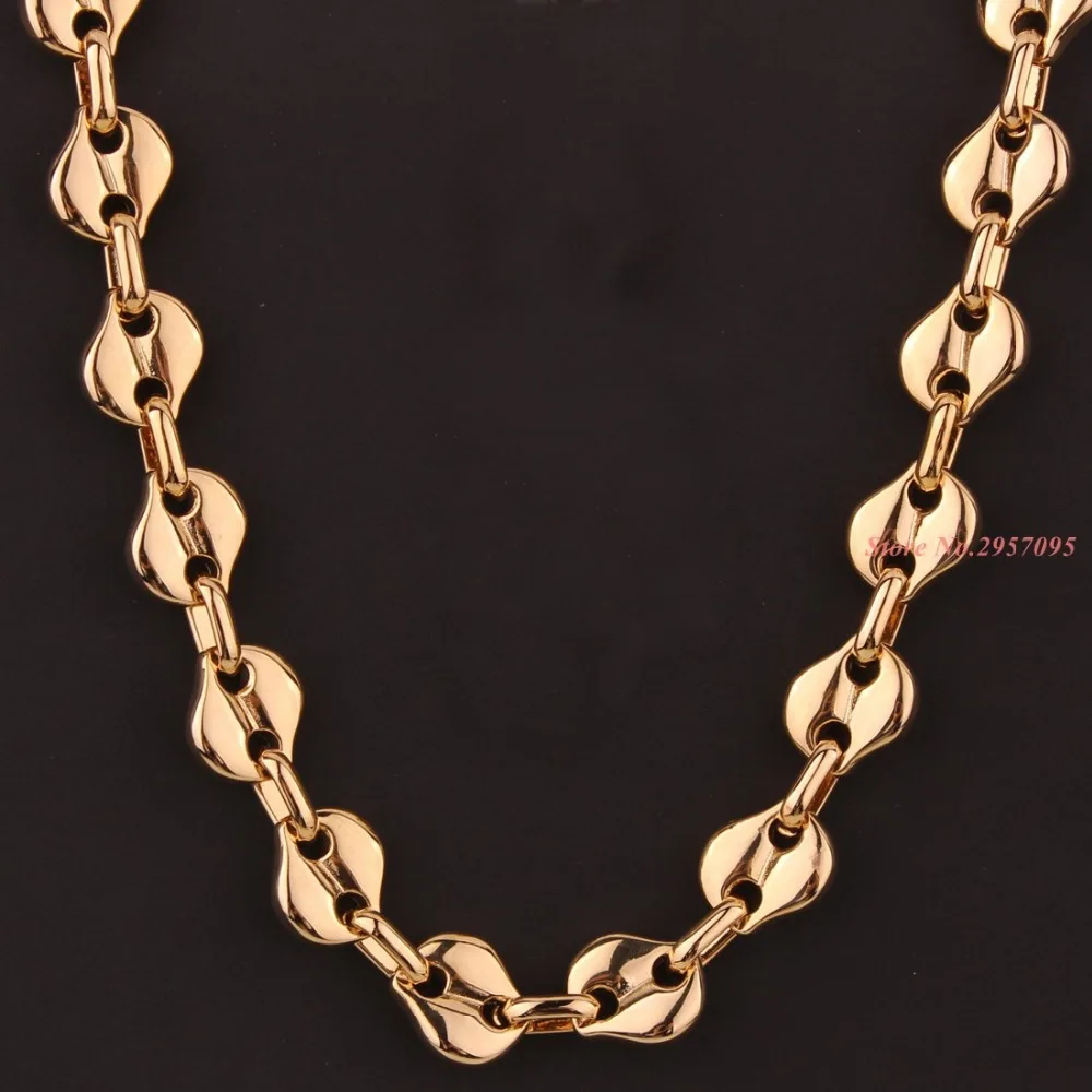 

Цепочка из нержавеющей стали для мужчин и женщин, ожерелье золотого цвета с индивидуальным размером 10 мм