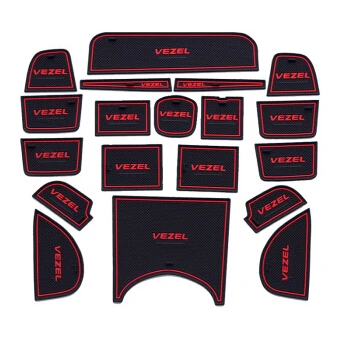 19Pcs/Set Car Gate Slot Mat Water Cup Anti Dust Slip Resistance Pad for Honda Vezel HRV Hr-v 2016 2015 2014 2013 Accessories |