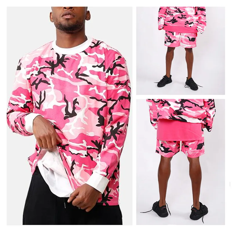 2019 New High Street Sports Suit Hip Hop Streetwear Autumn Winter Tracksuit Men 2PC Sportswear Hoodies+Shorts Jogger | Мужская одежда