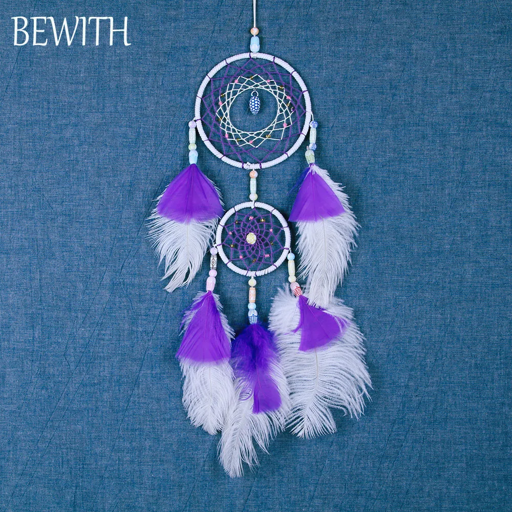 Белый павлин полициклический индийский Ловец снов Dreamcatchers натуральные перья