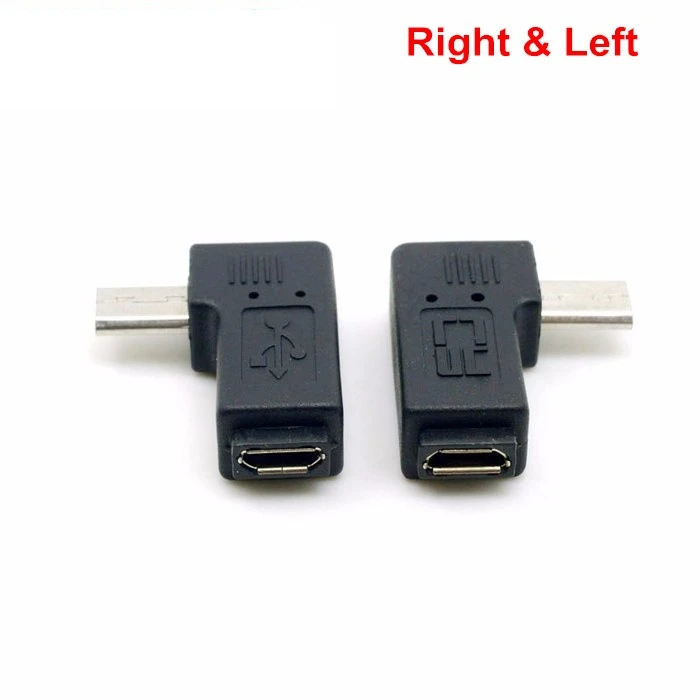 

9mm Long plug Connector 90 Degree Right & Left Angled Micro USB 2.0 5Pin Male to Female M to F Extension connector Adapter