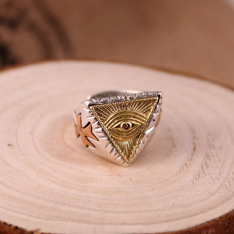 Мужское и женское серебряное кольцо S925 из настоящего серебра в стиле ретро с