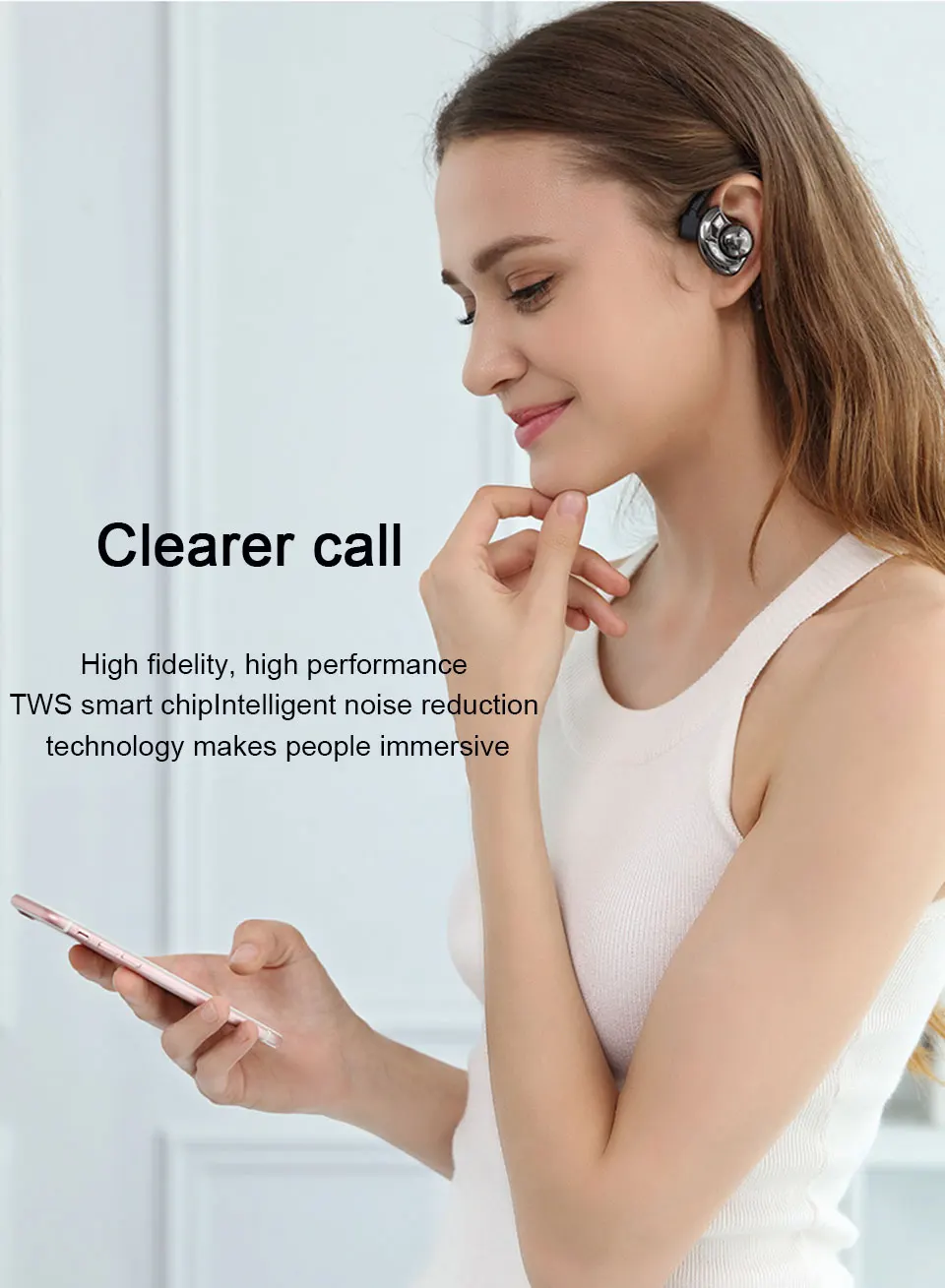 Aminy Беспроводные наушники с Bluetooth 5,0 IPX6, беспроводные наушники с защитой от пота, автомобильные наушники с громкой связью, HD стерео беспроводные bluetooth-наушники