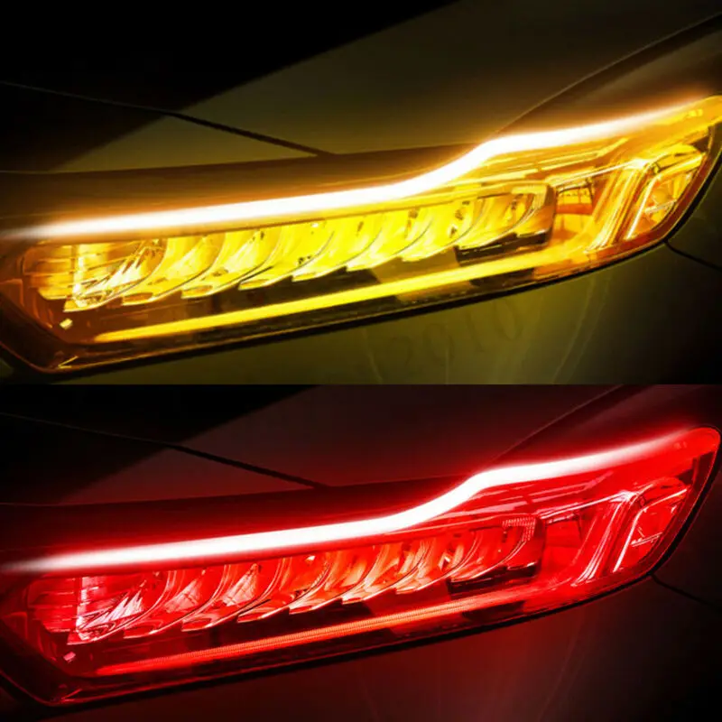 Светодиодный Янтарный фонарь 2x DRL для автомобиля последовательный светильник