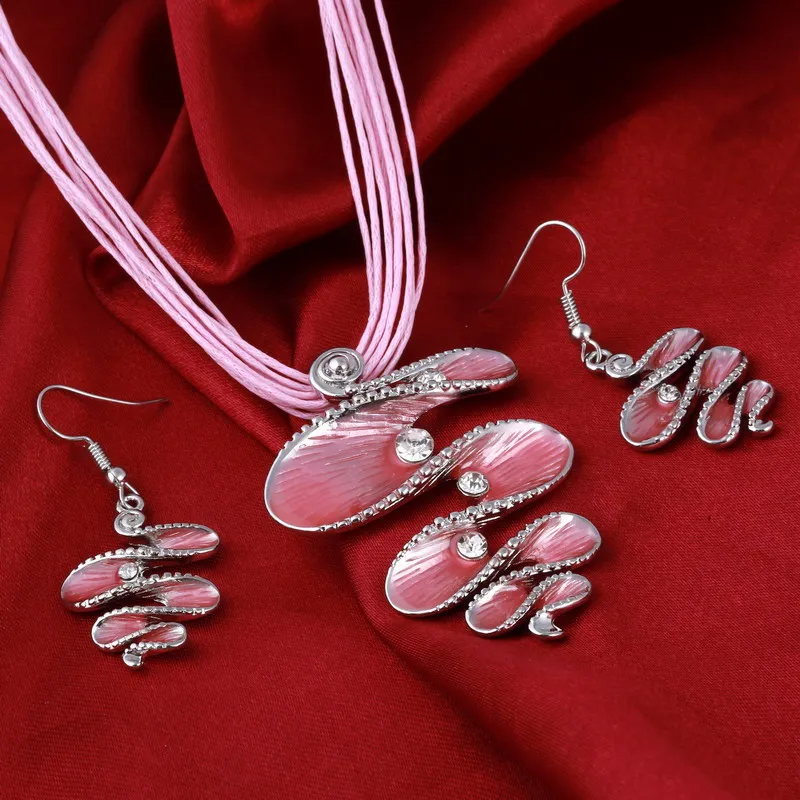 Женский ювелирный комплект из колье и серёг с австрийским кристаллом|earring set jewelry