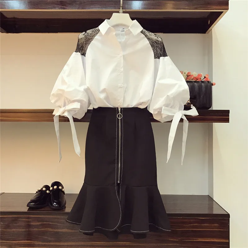 JSXDHK M 4XL размера плюс юбка костюмы 2019 летнее женское кружевное лоскутное платье с
