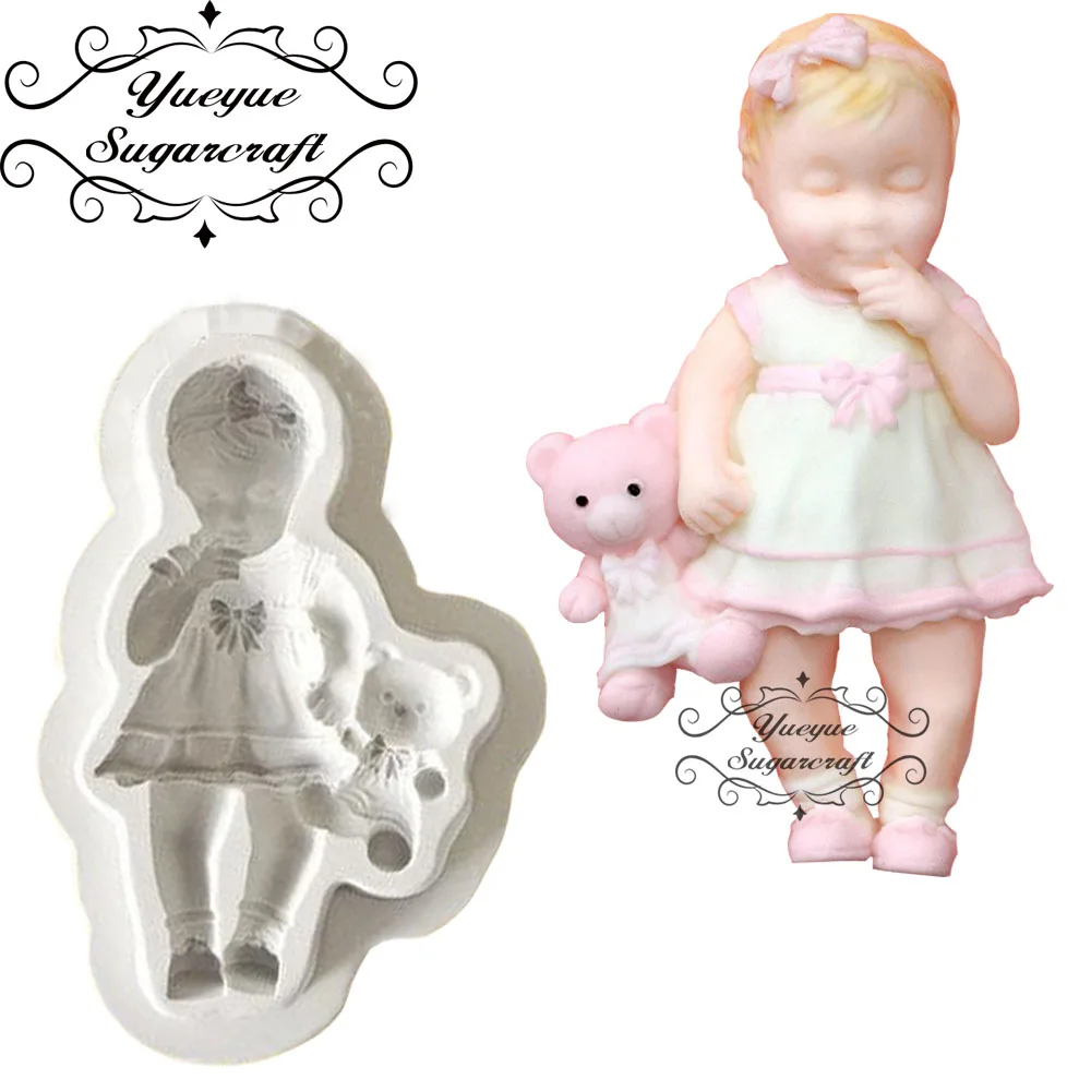 Yueyue Sugarcraft мультфильм девочка/мальчик Bayby силиконовая форма для помадки