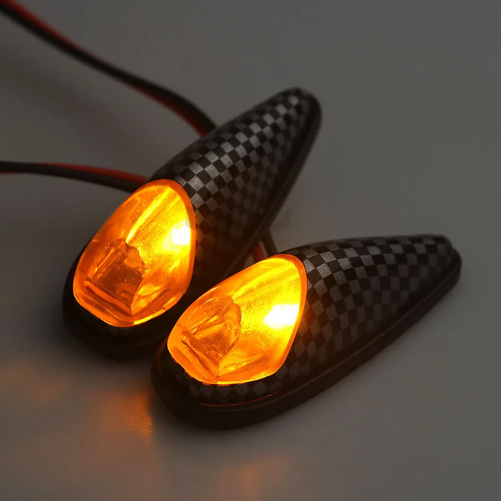 СВЕТОДИОДНЫЕ указатели поворота на мотоцикл универсальные карбоновые фонарики