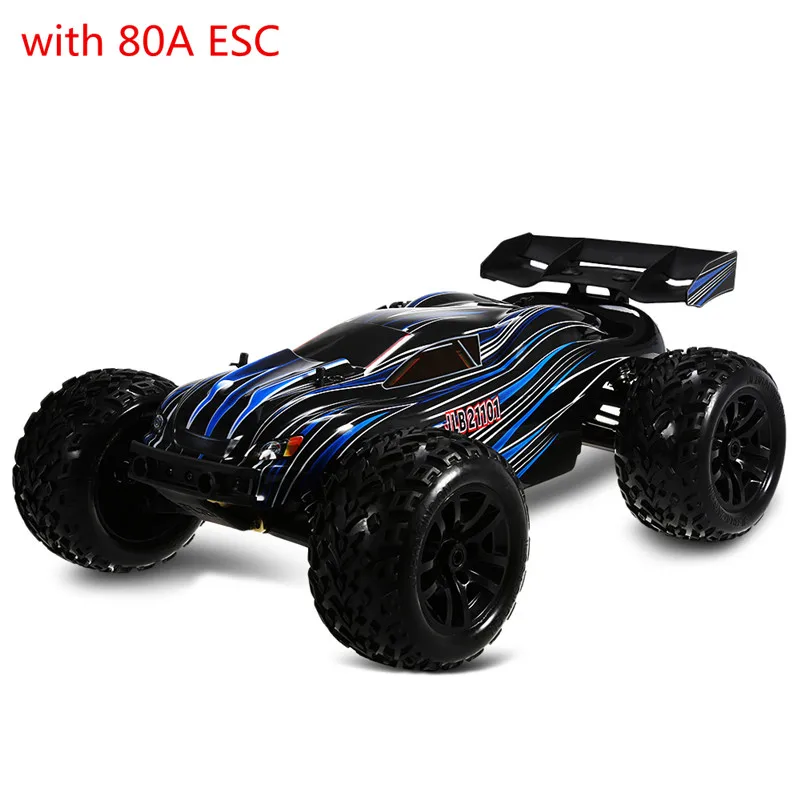 with 80A ESC JLB Racing 21101 1:10 4WD RC бесщеточный внедорожный грузовик RTR 80-100 км/ч/3670 2500KV бесщеточный двигатель/функция колесиков - Цвет: with 80A ESC