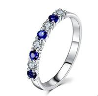 Diamond Sapphire STARYEE кольцо с натуральным бриллиантом 14 k Soild Белое золото женские обручальные кольца юбилей Романтический предложение свадебный подарок - Цвет камня: Diamond Sapphire