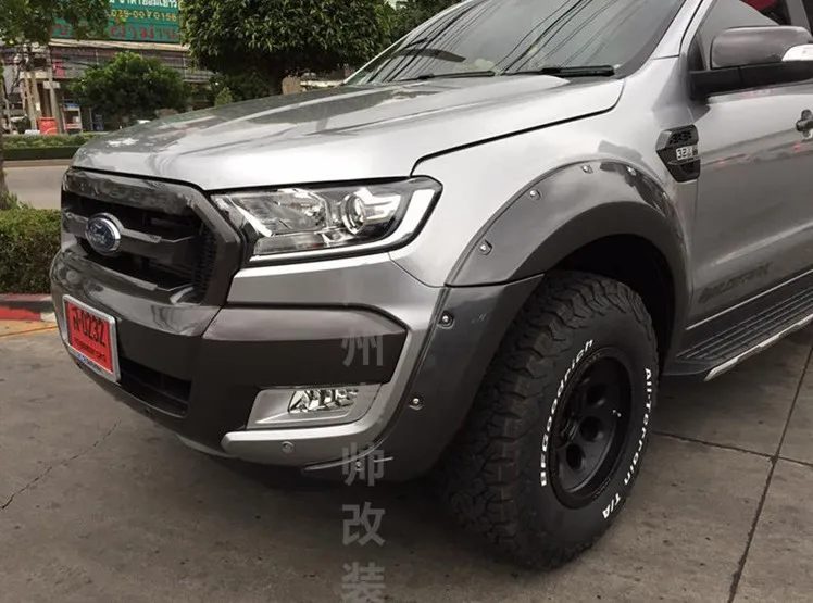GLOSS BLACK Арок углеродного волокна арок Брызговики колесная арка для Ford Ranger T7 Wildtrak кабина с двумя рядами - Цвет: GLOSS BLACK