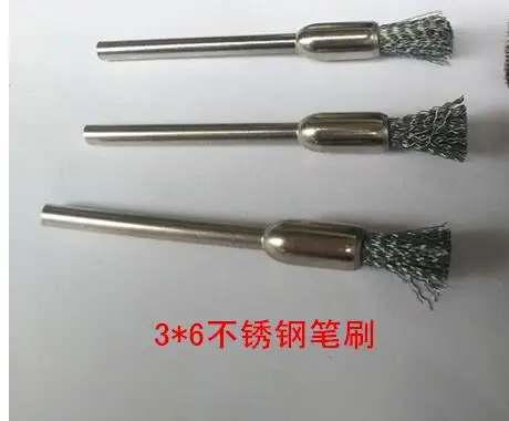 

Free shipping 3pcs/set 3*6mm SS steel wire bowl type brush for brushing derusting polishing wheel grinding head flat steel wire