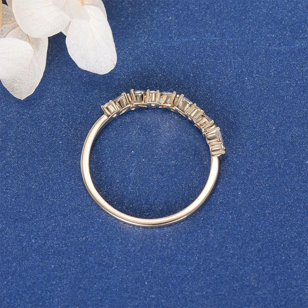 Уникальное обручальное кольцо Настоящее 14 k 585 Белое Золотое для женщин юбилей