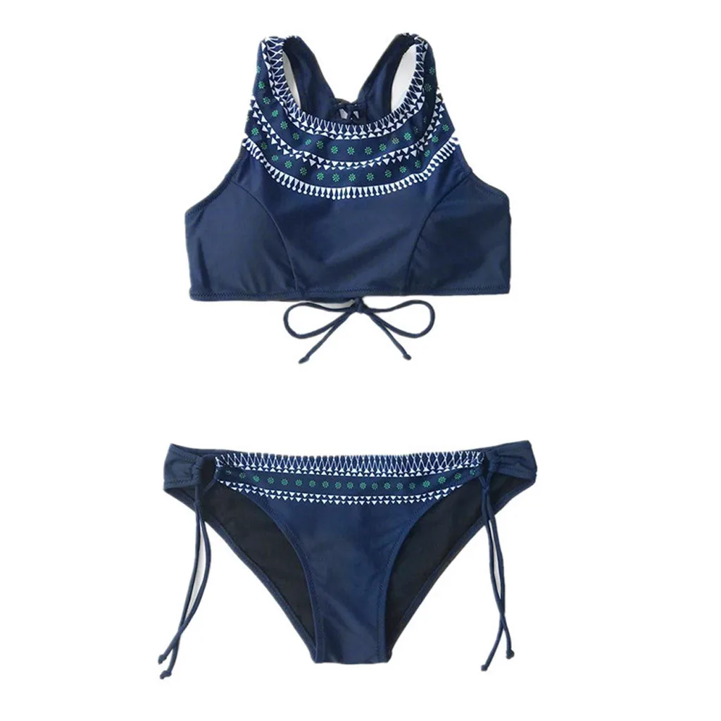 Женский купальник сексуальный бикини с вырезами пуш-ап принтом пляжная одежда на