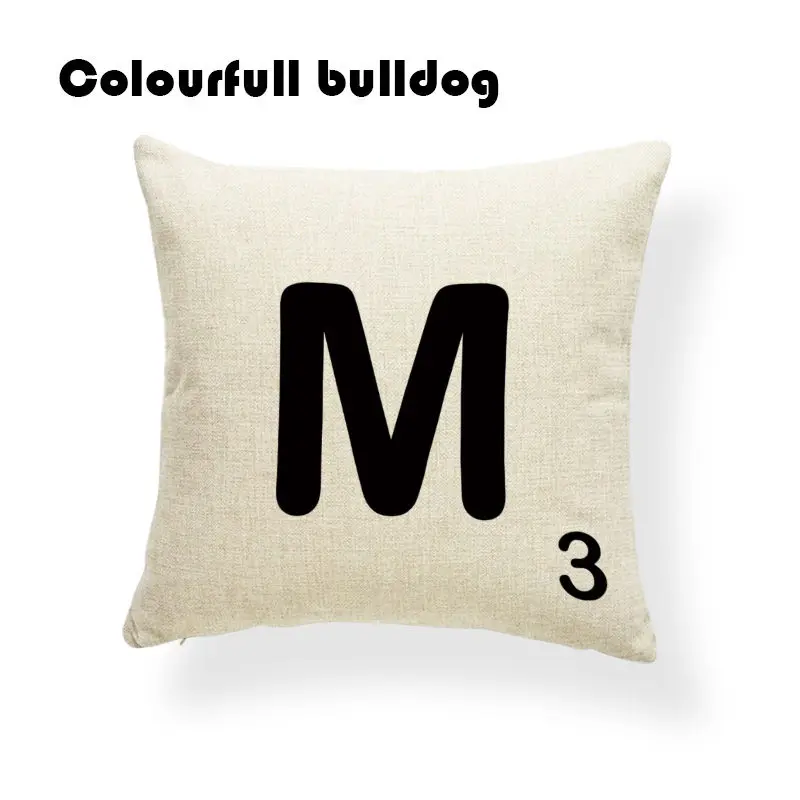 Стильные скрабл черные буквы и цифры наволочки чакра Чехлы для автомобильных