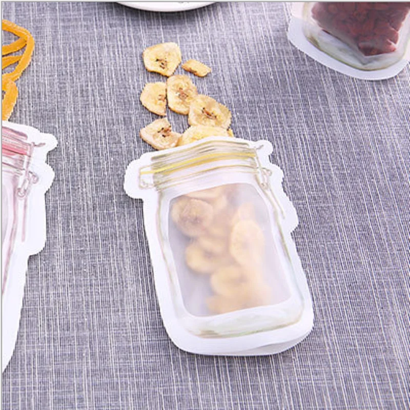Многоразовые сумки Mason Jar, переносные сумки Mason Jar на молнии, пакеты для хранения еды, пакеты для хранения, Снэк сэндвич, Ziplock