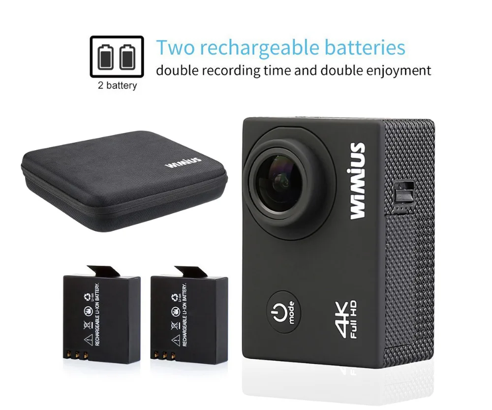 Wimius Спорт действий Камера 4 К Wi-Fi Мини Full HD 1080 P 60fps CAM Видео Открытый шлем Камара