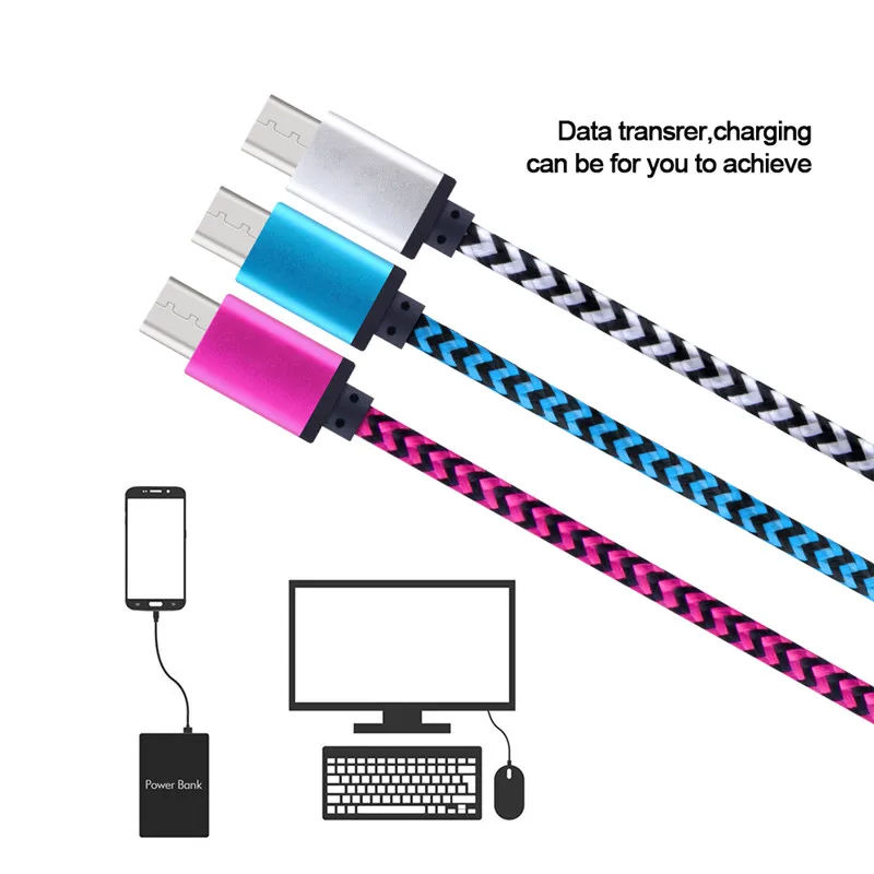 Нейлоновый Micro USB-кабель для быстрой зарядки 20 см 1 м 2 | Мобильные телефоны и