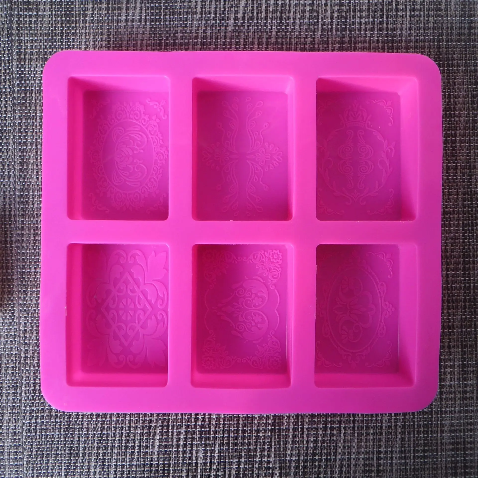 Rectangular 6 полостей, силиконовая форма, силиконовая форма для торта, свадебные инструменты для украшения тортов из мастики, ручная работа, кружево, форма для мыла, прямоугольная, овальная - Цвет: Rectangular
