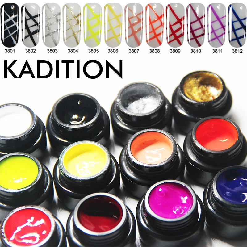 KADITION 5 мл пластиковый клей для рисования ногтей 12 цветов цветной лак дизайна