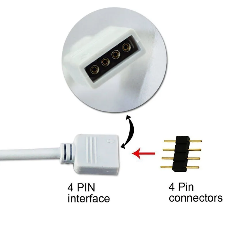 (5 шт./лот) rgb коннектор с 4 контактным разъемом разветвитель кабеля от 1 до 2 3 5 для