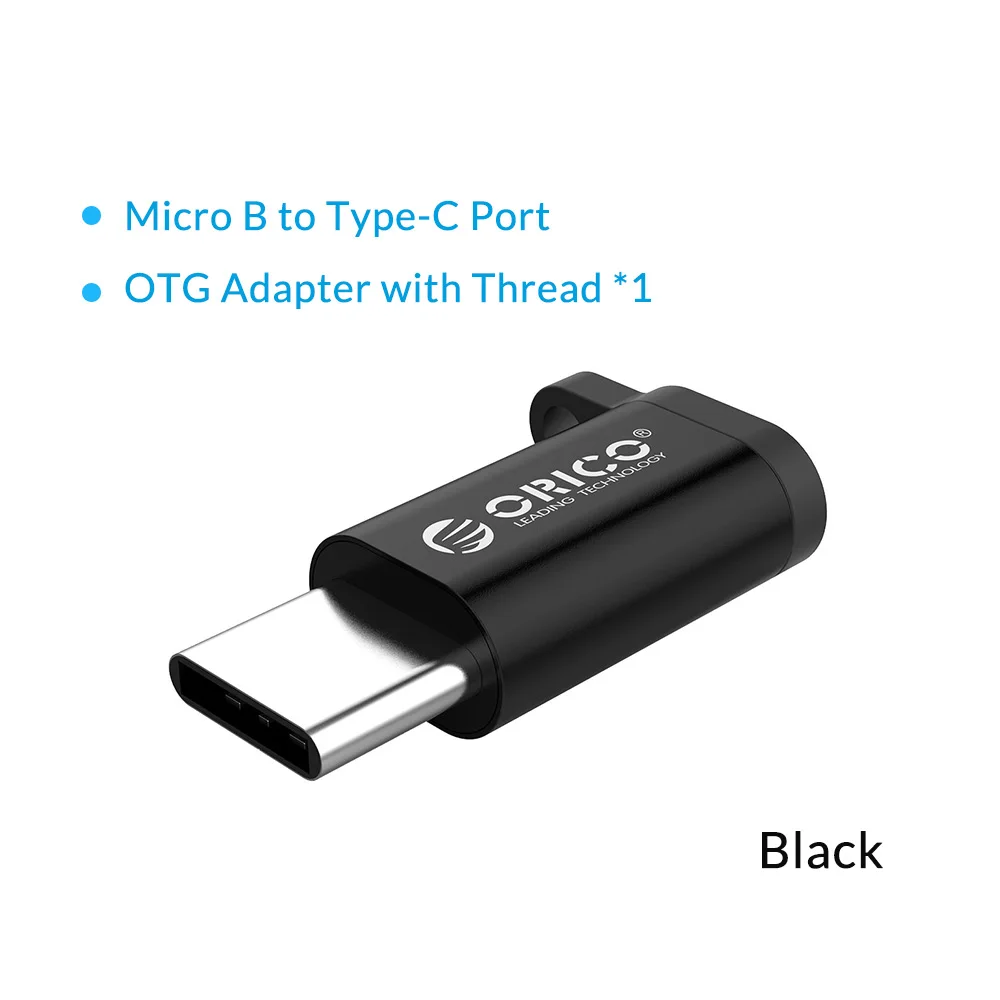 Micro b to type-c BK ORICO адаптер типа OTG-C USB C к USB3.0 OTG адаптер для зарядки и синхронизации данных type-c конвертер - Цвет: Micro b to type-c BK