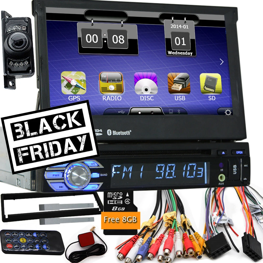 GPS Автомобильная стерео навигация один Din автомобильное радио в Дэш головное