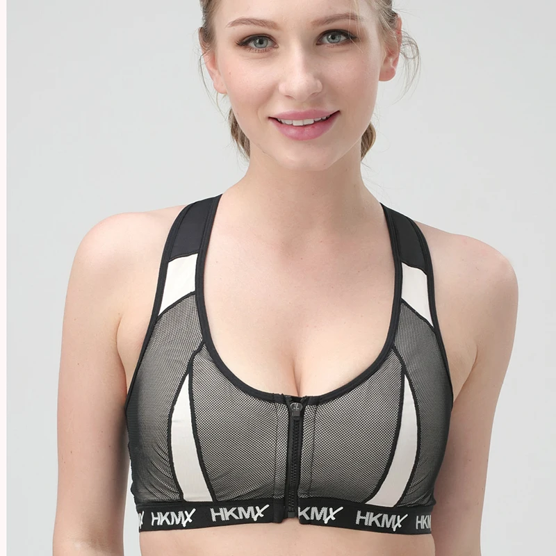 Women's sports bra fashion underwear zipper front buckle underwear ultra-thin XL shockproof and quick-drying ladies underwear