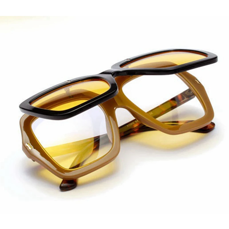 MONIQUE солнцезащитные очки для женщин двухэтажные Модные большие желтые красные