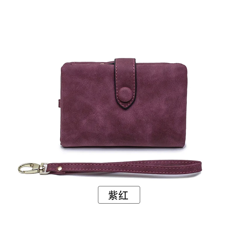 Purple red DWTS кошелек, женский модный маленький кошелек, кожаный кошелек, женская сумка для денег, маленький карман для монет, высокое качество, Брендовые женские кошельки - Цвет: Purple red