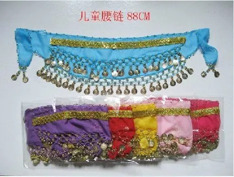 Детский набедренный платок для танца живота с монетницей и поясом 250 шт./лот